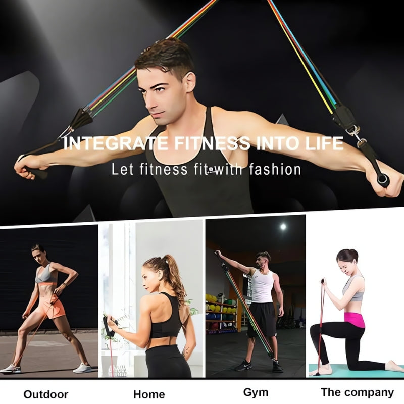 Multifunctional Resistance Band Kit with Carrying Pouch