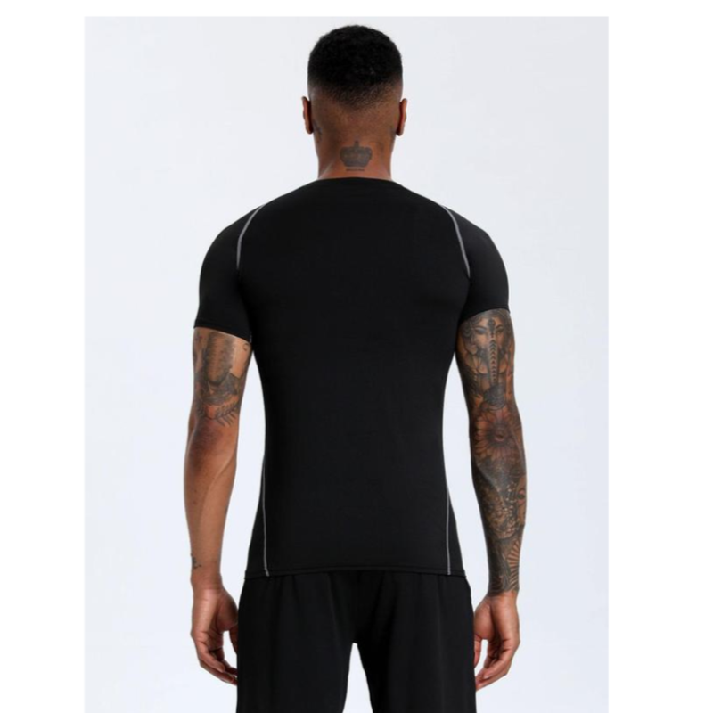Compression Contrast Binding T-shirt